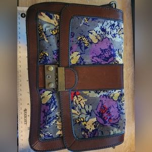 Vintage Fossil Floral Printed Messenger Handbag **no strap**